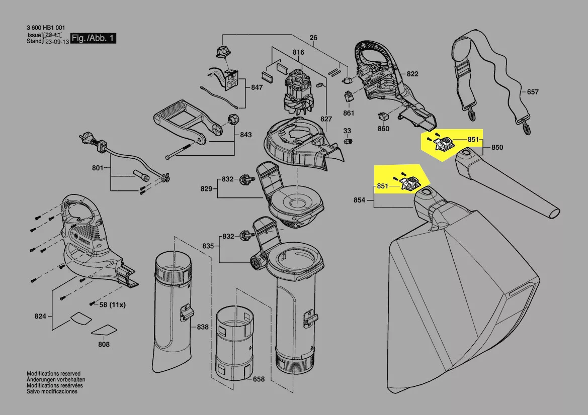 verrouillage buse / sac collecteur UniversalGardenTidy 2300 - 3000